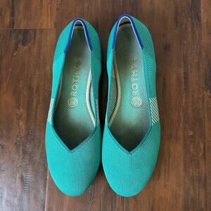 ROTHY'S Calypso Shoes Green Ballet Flat Slip On Minimalist